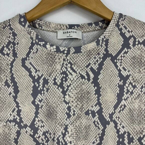 Babaton T Shirt Crop Top Snake Stretch - Picture 2 of 6